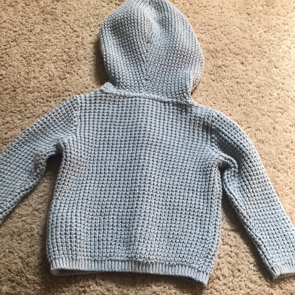 Carter’s Knitted Button Down Hooded Sweater Blue 9 Months - Picture 5 of 7